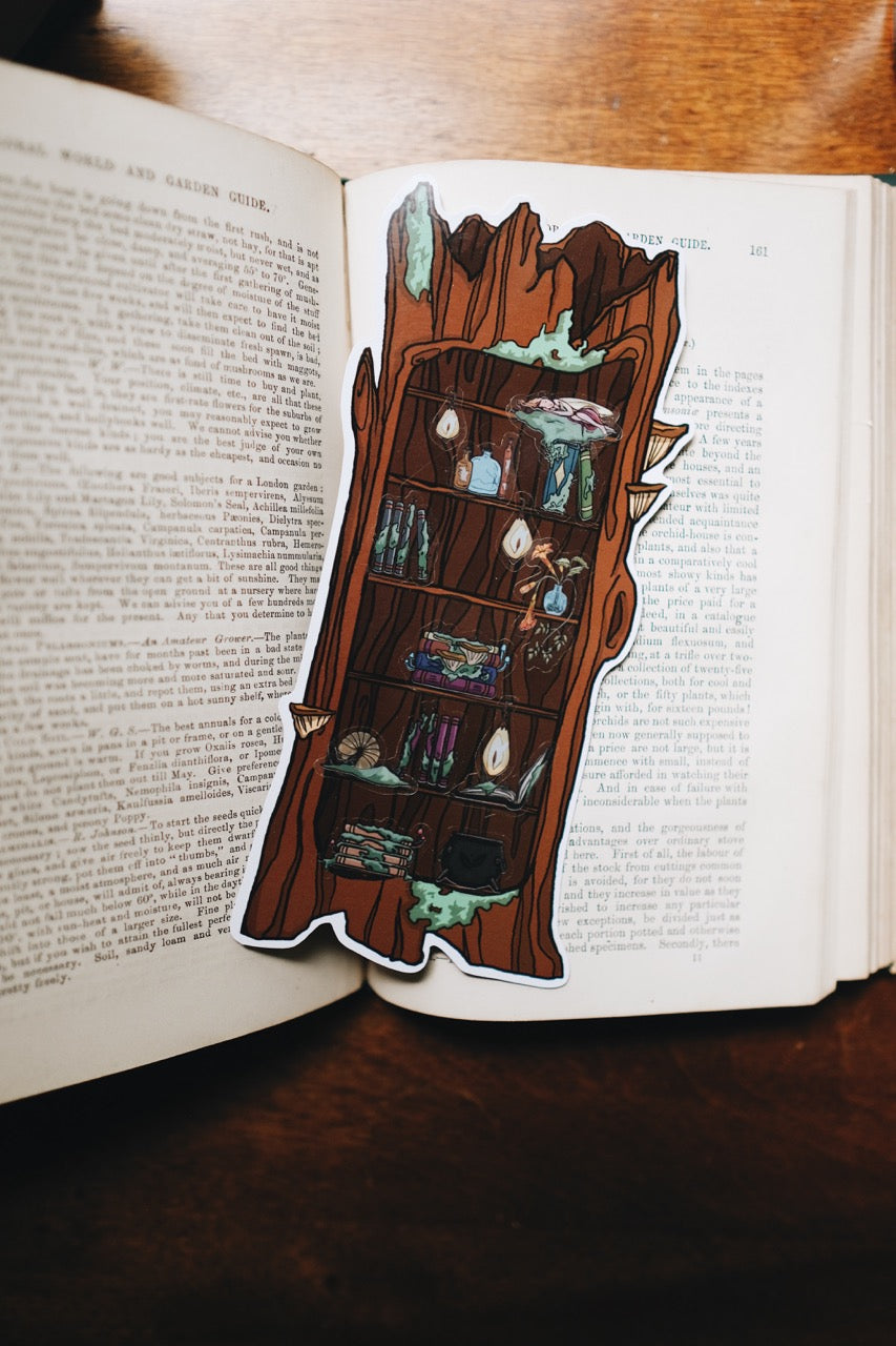 Stump Shelf Double-Sided Bookmark with Sticker Sheet