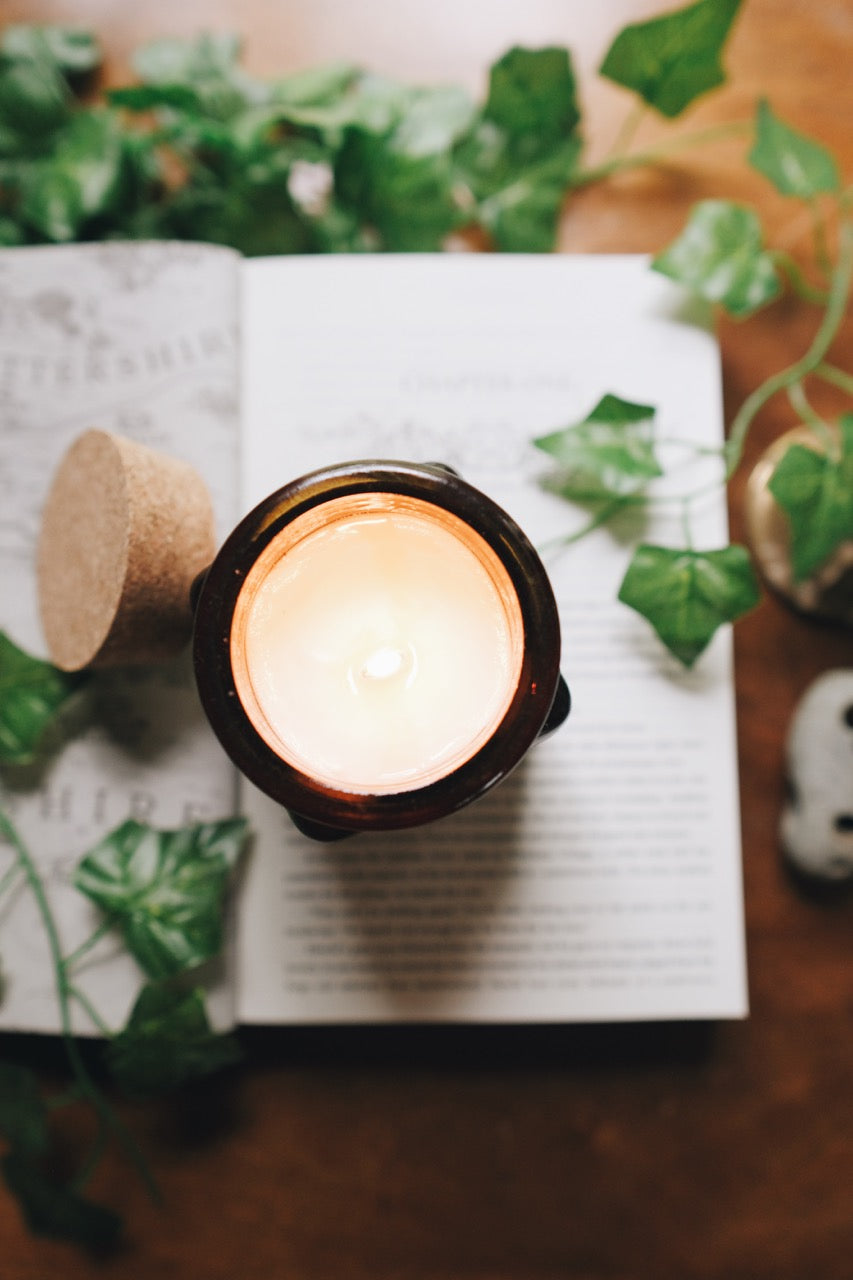 Wickham Village | 9oz Apothecary Soy Candle | Wood Wick | Rose, Ivy, + Black Tea | Regency Romance