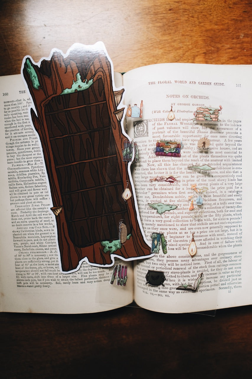 Stump Shelf Double-Sided Bookmark with Sticker Sheet