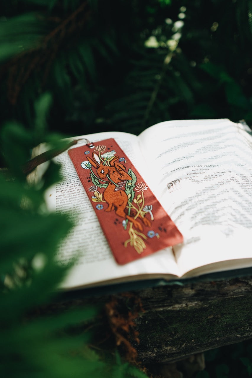 Spring Hare | Embroidered Bookmark