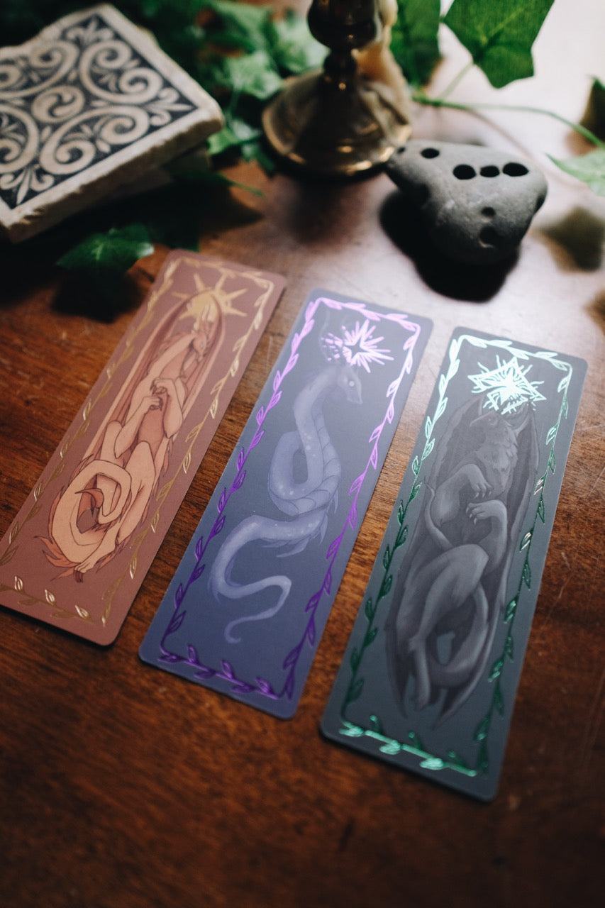 Fantasy Creatures Gilded Cardstock Bookmarks | Warriors & Mages Collection