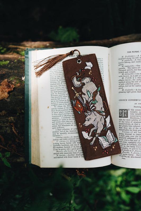 Winter Wolf | Embroidered Bookmark