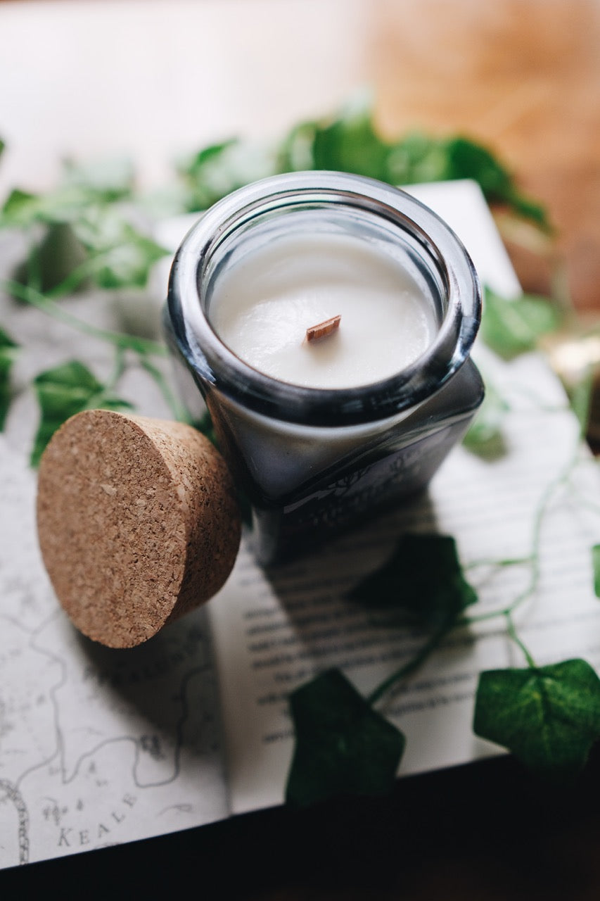 Highloft Moors | 9oz Apothecary Soy Candle | Wood Wick | Heather, Rain, & Pine | Regency Romance
