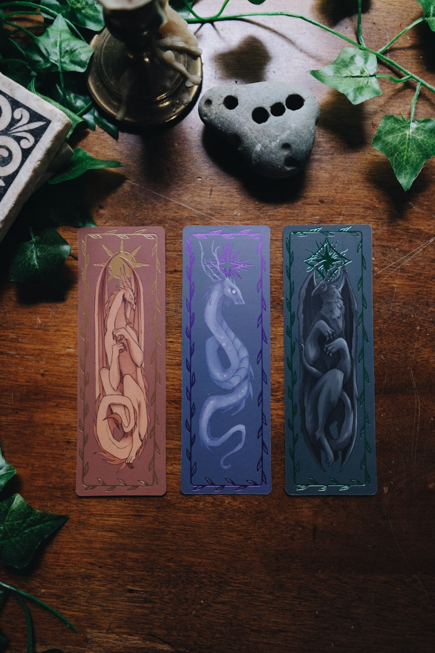 Fantasy Creatures Gilded Cardstock Bookmarks | Warriors & Mages Collection