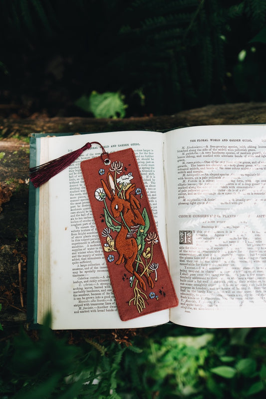 Spring Hare | Embroidered Bookmark