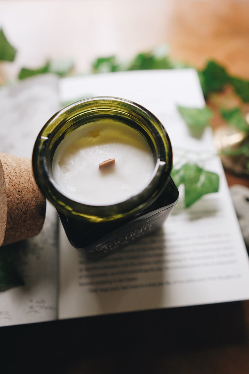 Loclight Province | 9oz Apothecary Candle | Wood Wick | Ocean, Steel, & Amber | Regency Romance